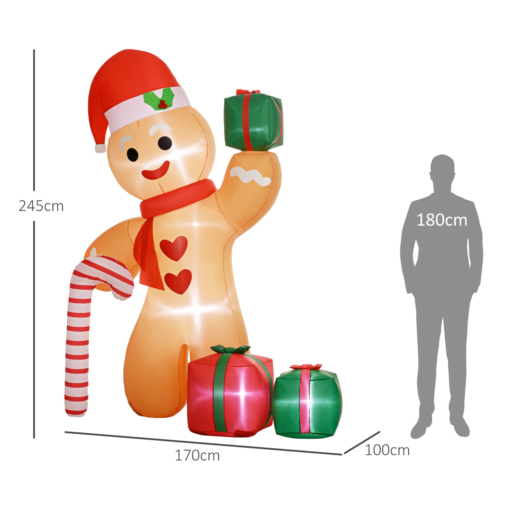 8ft Inflatable Gingerbread Christmas Decoration