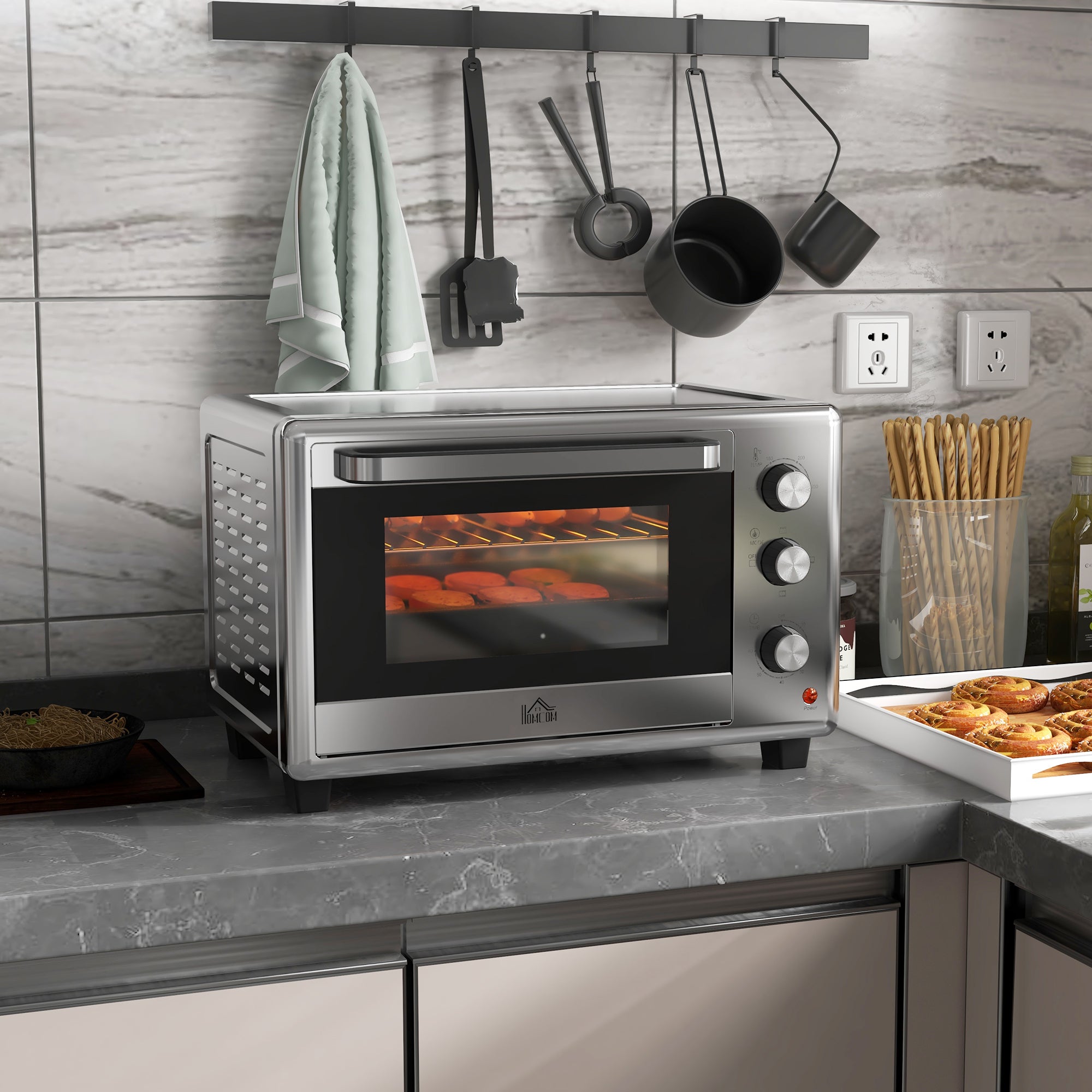 30L 60-230„ƒ Mini Electric Oven, with Accessories - Silver Tone