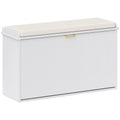 Elegant Eight Shoe Bench with Padded Seat and Flip Drawer Storage - White