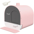 Hooded Kitten Litter Box with Lid, Scoop, Filter & Flap Door - Pink