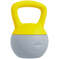 6kg Soft Kettlebell with Non-Slip Handle for Home Gym Strength Training - Yellow and Grey