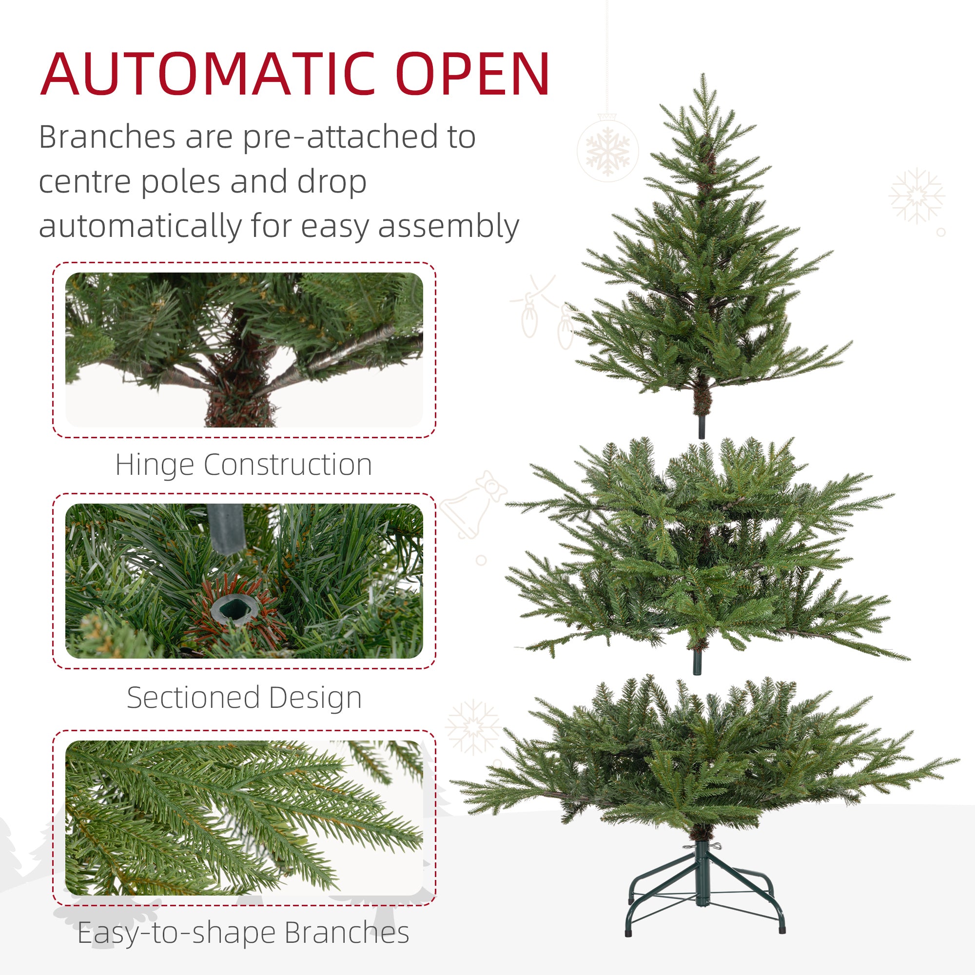 5ft Bushy and Bare Artificial Christmas Tree - Green