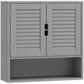 Bathroom Cabinet, Wall Mounted Storage Cabinet with Adjustable Shelves, 60 x 20 x 60 cm, Grey