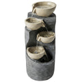 Garden Water Feature, Outdoor Water Fountain with LED Lights and Pump, 5 Tier Cascading Waterfall Fountain for Indoor