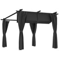 3 x 3 m Retractable Roof Pergola with Curtains - Dark Grey
