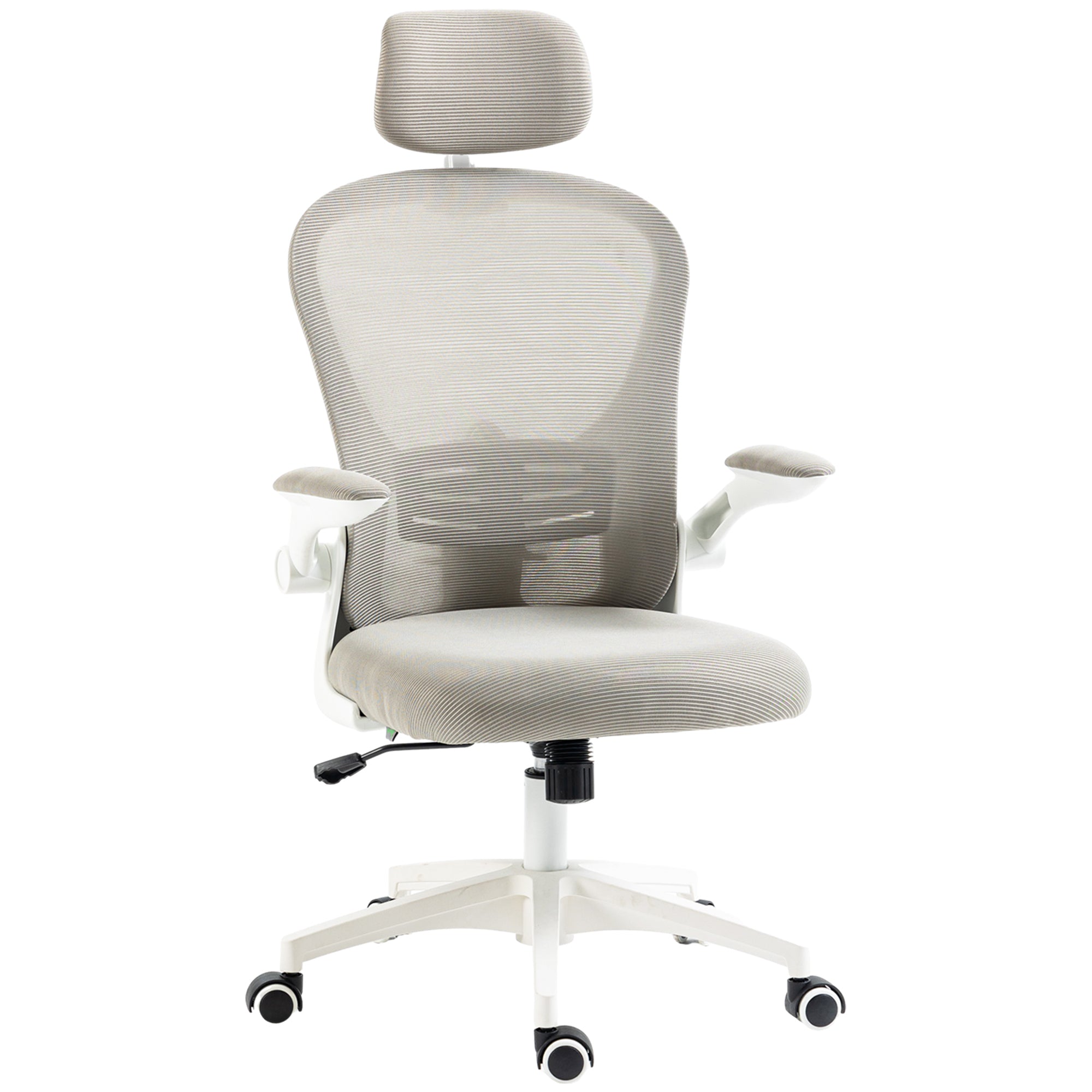 Multi-Adjustable Office Chair, with Lumbar Support, Headrest and Mesh Back - Grey