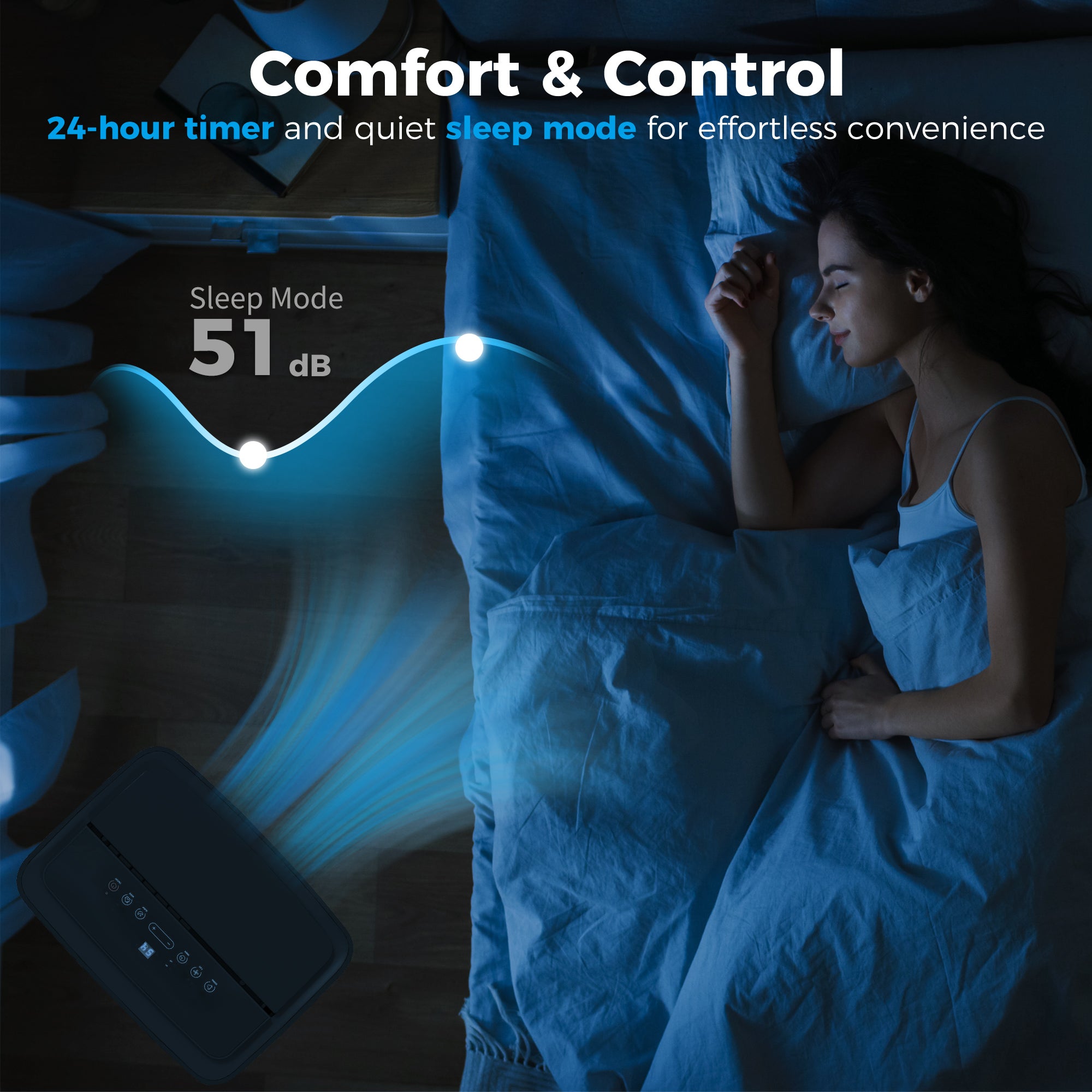 Portable Air Conditioner 14000 BTU, 4-in-1 Air Conditioning Unit, Dehumidifier, Cooling, Fan, Children Lock, 40m²