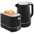 1.7L 3000W Fast Boil Kettle & 2-Slice Toaster Set with 6 Browning Levels, Defrost & Reheat - Black