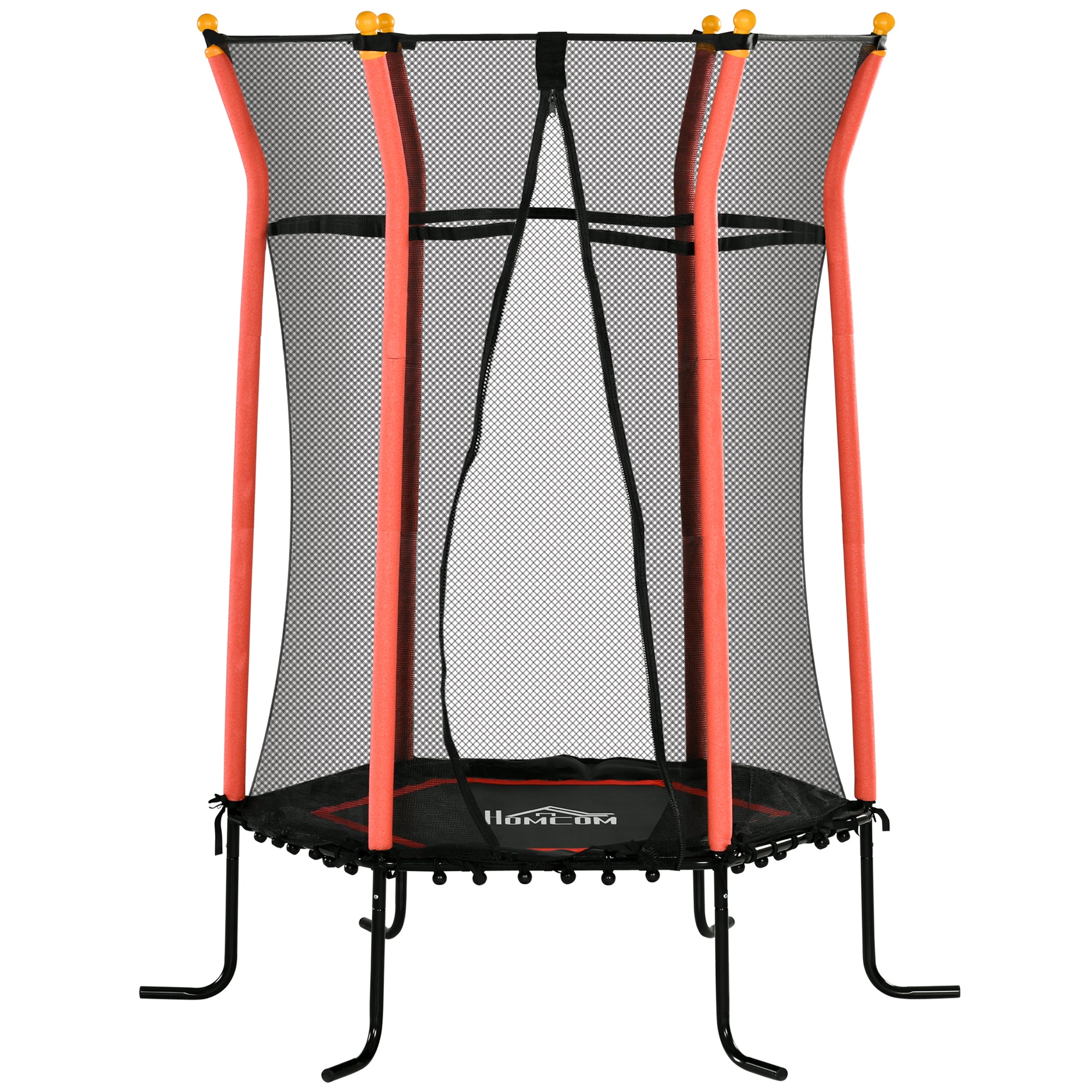 Kids Trampoline Mini Bouncer with Enclosure Safety Net For Ages 3-10 Years - Red