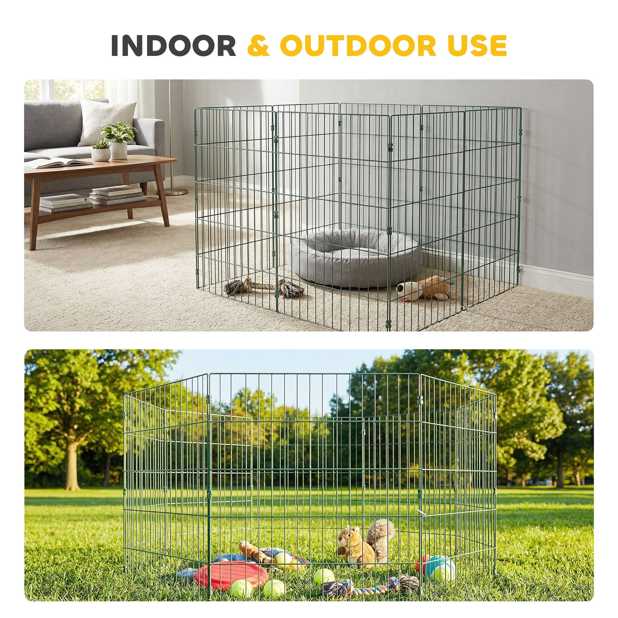 8 Panel Pet Playpen for Medium Dogs Indoor Outdoor 80 cm Height