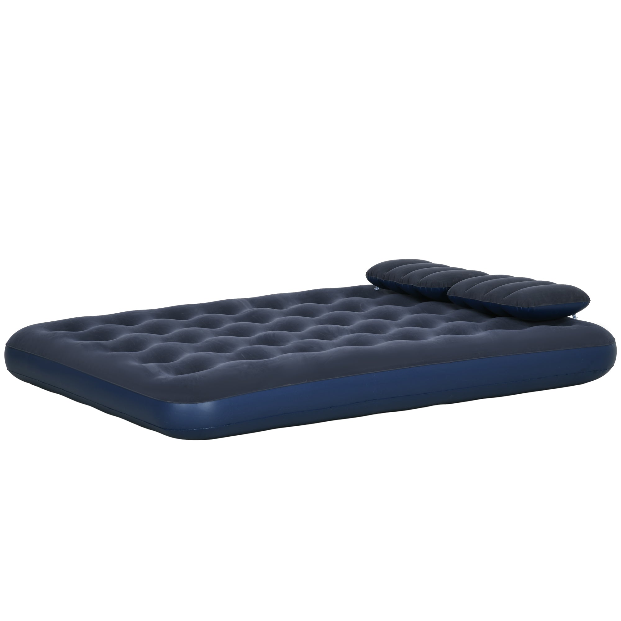 Inflatable King Size Air Bed, with Built-In Hand Pump - Blue