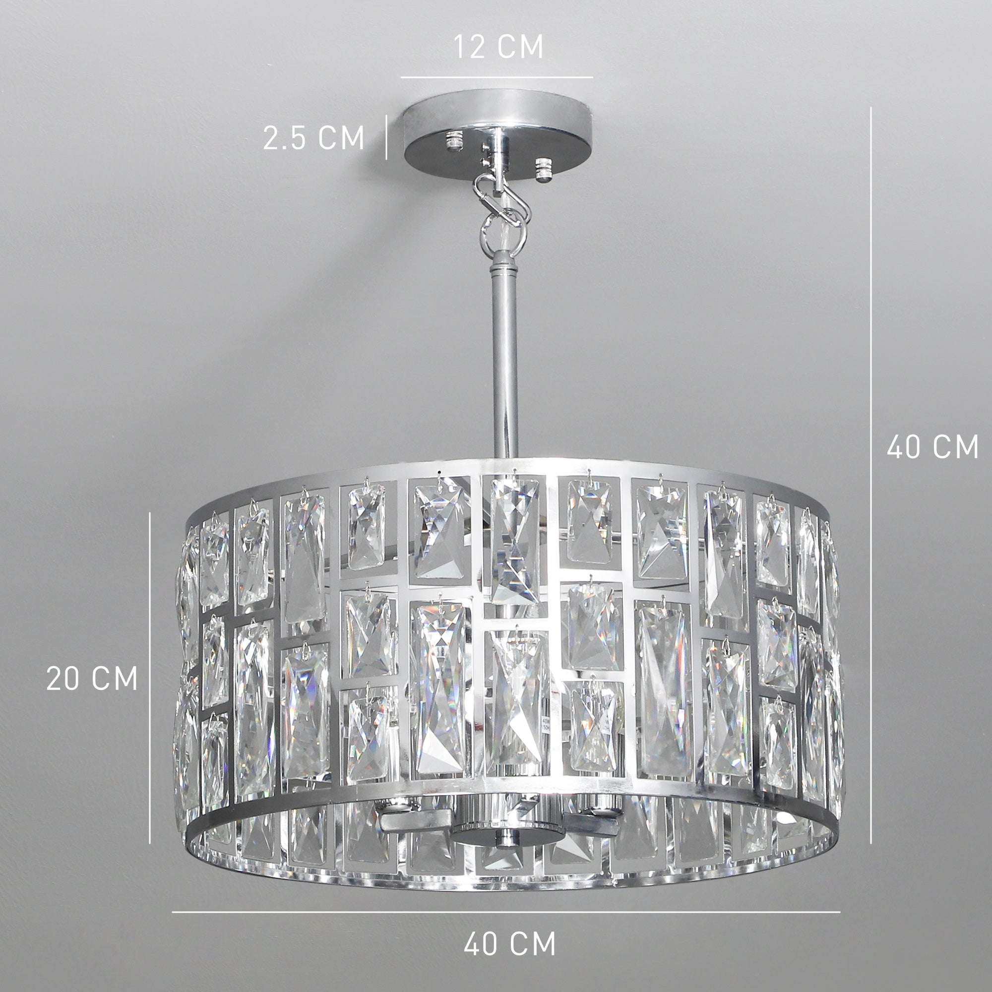72 Glass Crystallite Chandelier - Silver-Tone