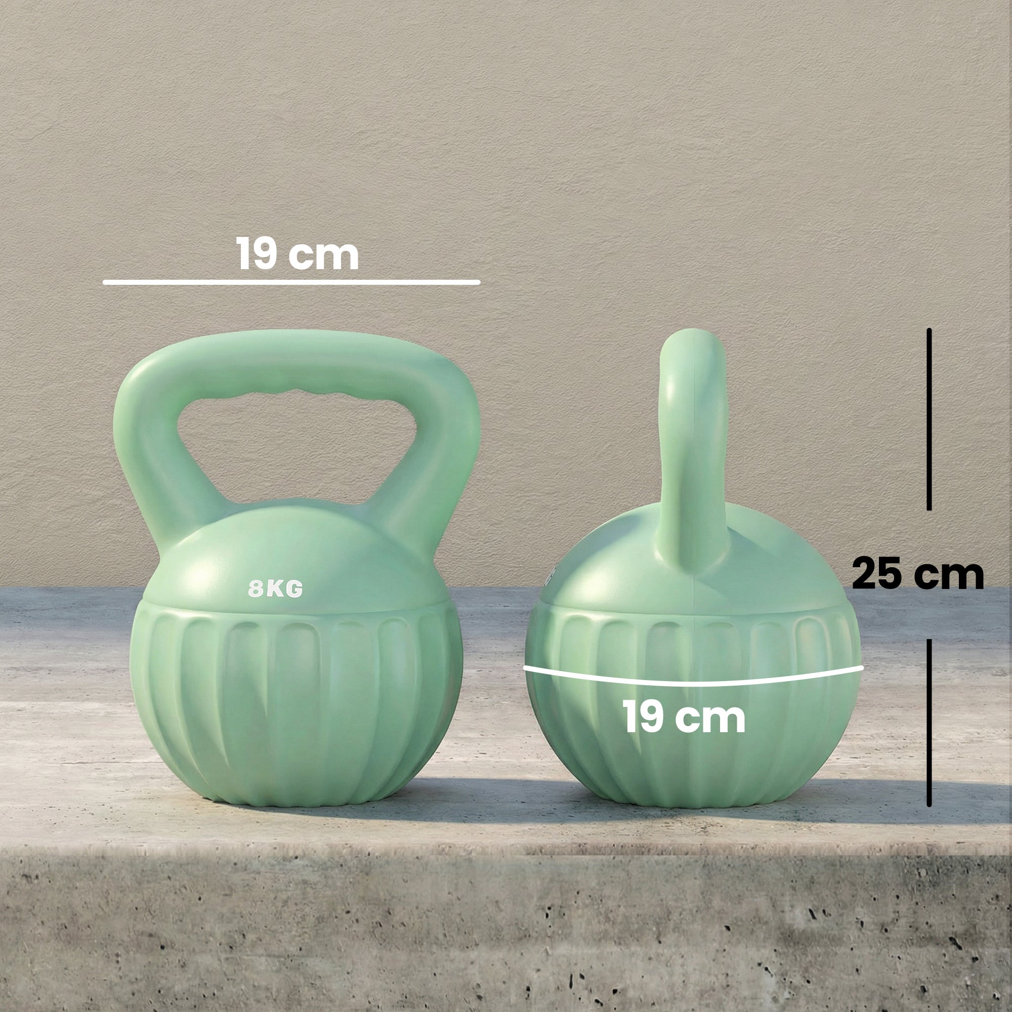 Kettlebell for Strength Training Kettle Bell with Non-Slip Handle 8 kg Green
