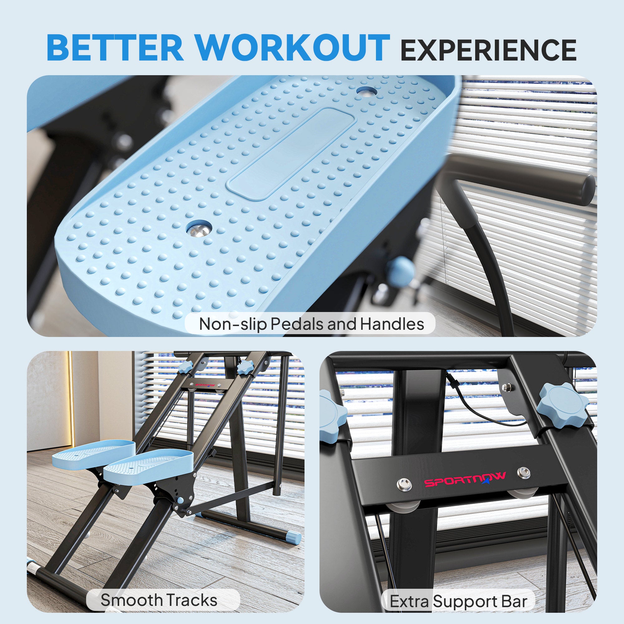 Stair Stepper for Home Gym Exercise, Vertical Climber Machine with LCD Monitor & Adjustable Pedals for Workout