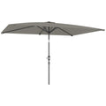 3x2m Rectangular Patio Parasol with Aluminium Tilt Crank Sun Shade - Light Grey