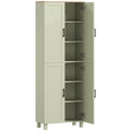 Freestanding Kitchen Cupboard, 4-Door Storage Cabinet with Adjustable Shelves, Modern Kitchen Pantry, 170cm, Green