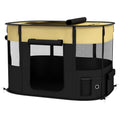 Foldable Portable Dog Pen with Storage Bag and Ground Stakes for Indoor Outdoor Use - Yellow