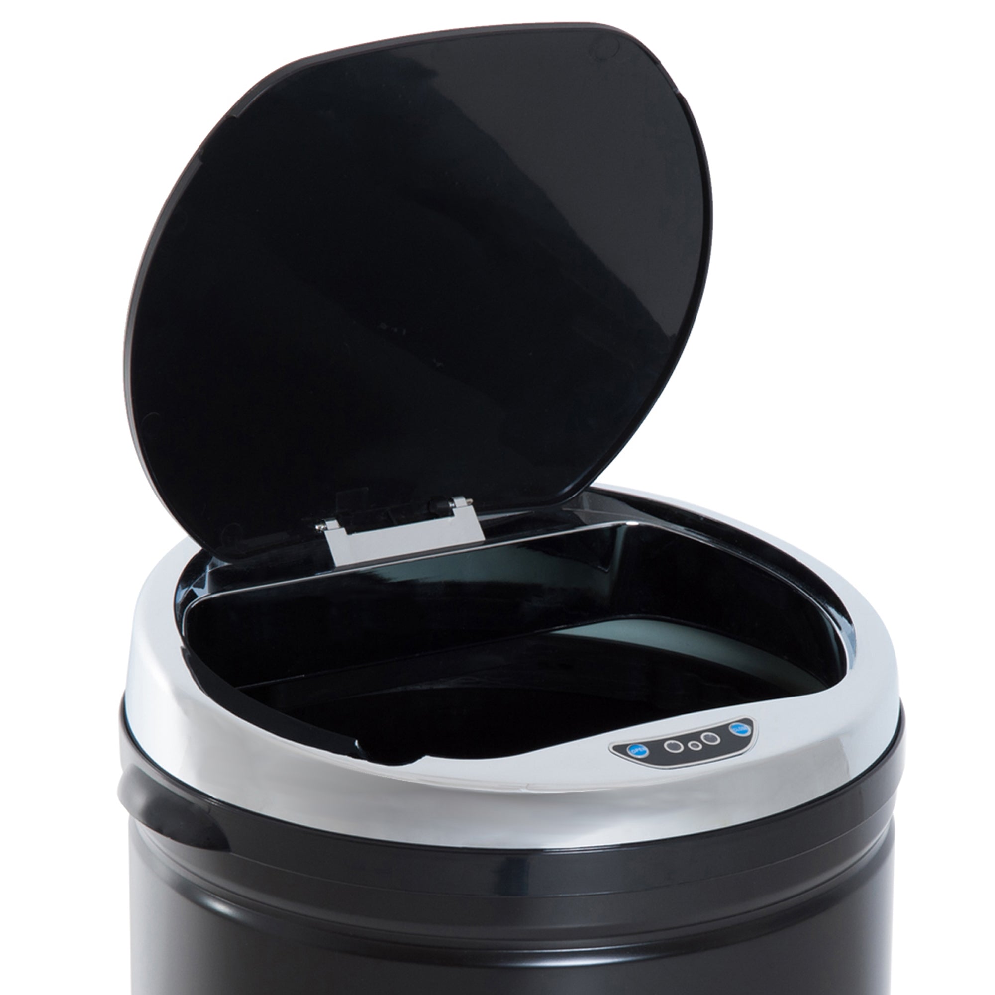50L Automatic Motion Sensor Rubbish Bin with Fingerprint Resistant, Stainless Steel, Black