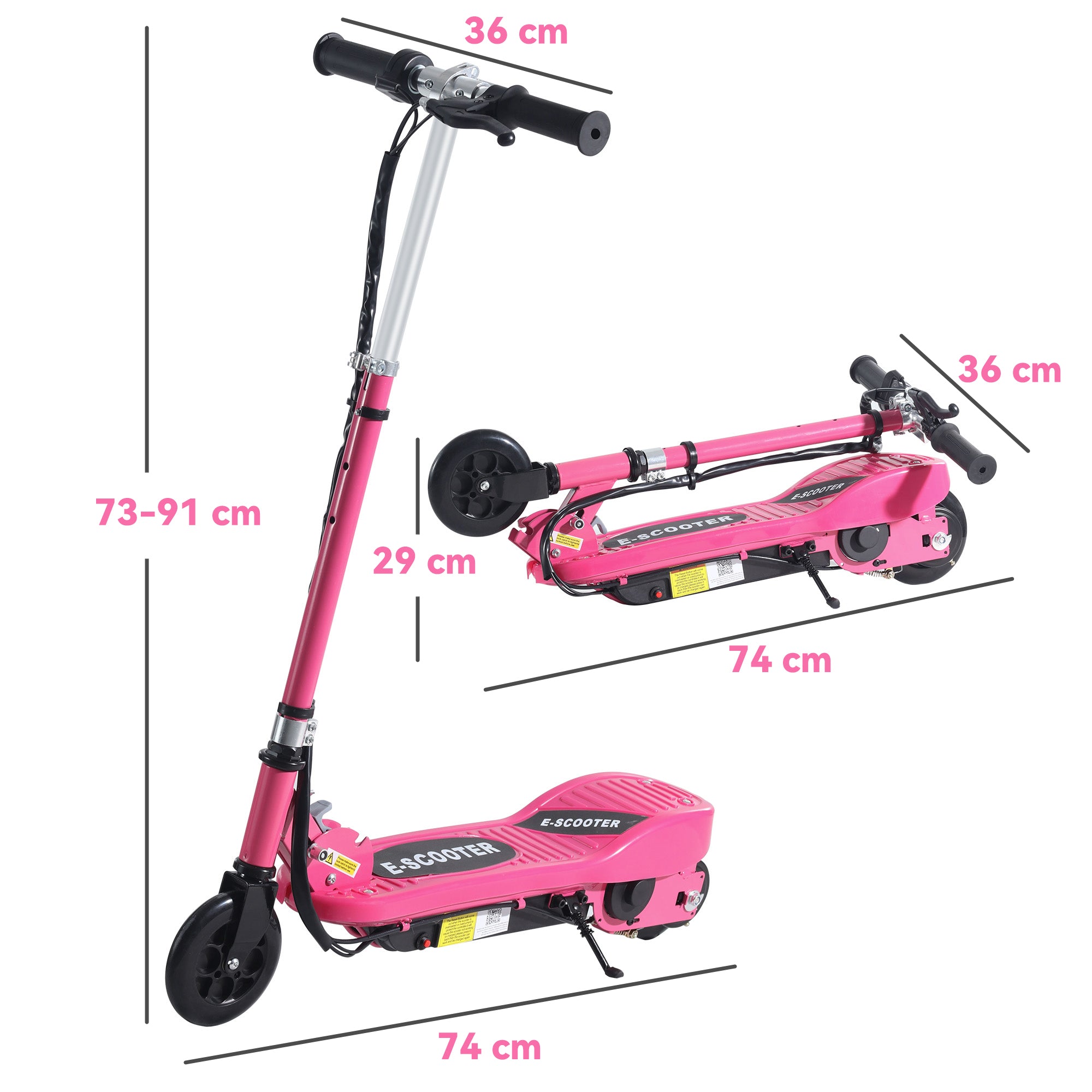 Folding Electric Kids Scooter Ride on Age 7-14, Pink