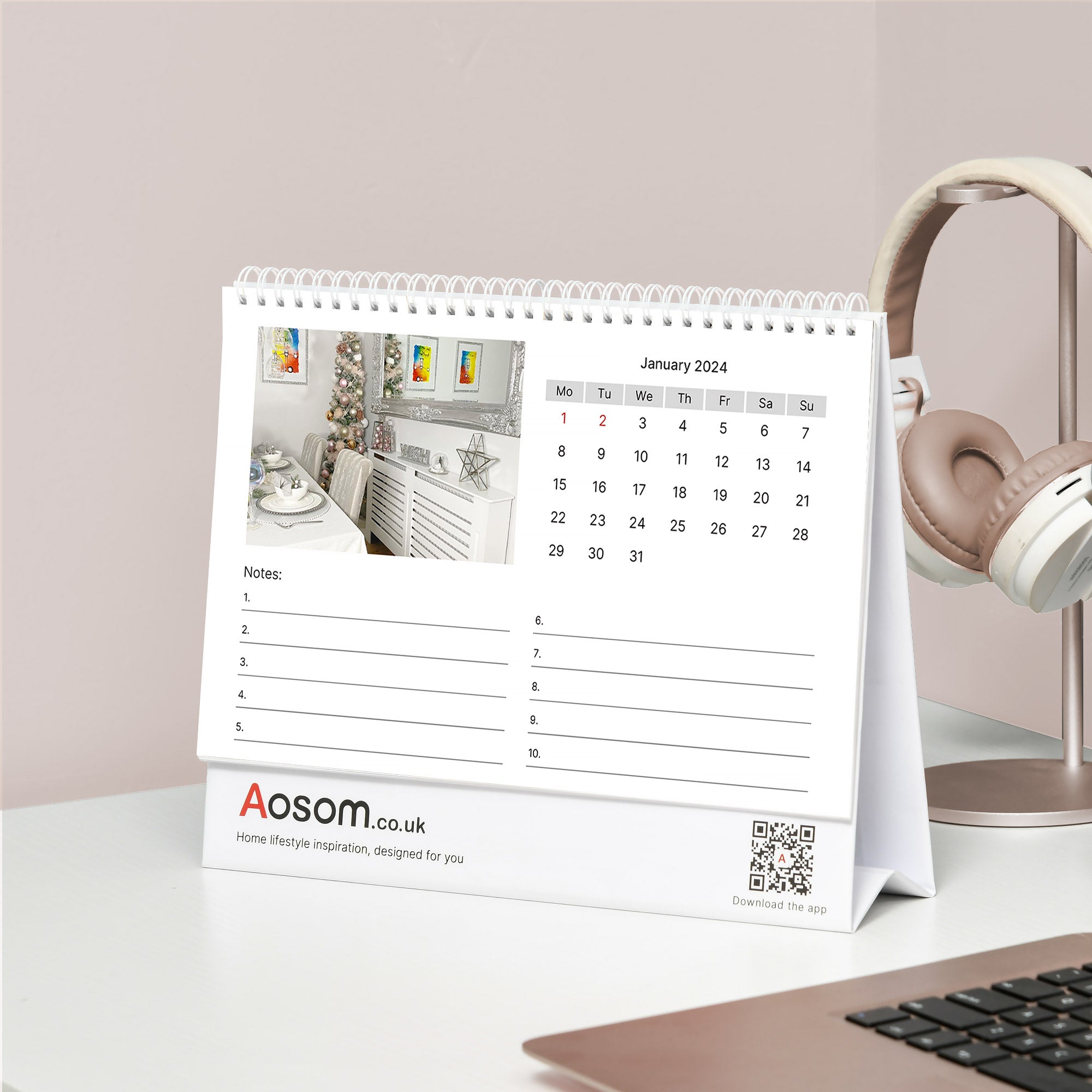 Aosom Customised 2024 Desk Calendar