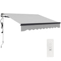 2.5 Metre Electric Retractable Awning Set with Remote Control - Light Grey UV30+