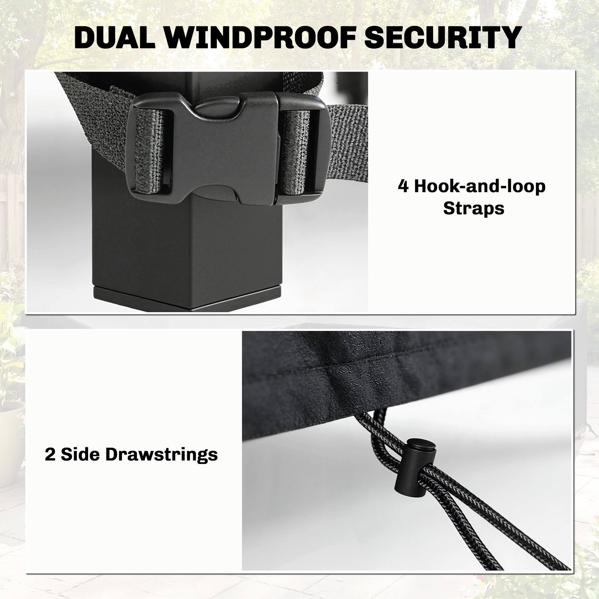 Garden Furniture Cover, Waterproof Patio Furniture Cover with Air Vent, 420D Oxford Fabric, 125 x 125 x 74 cm, Black