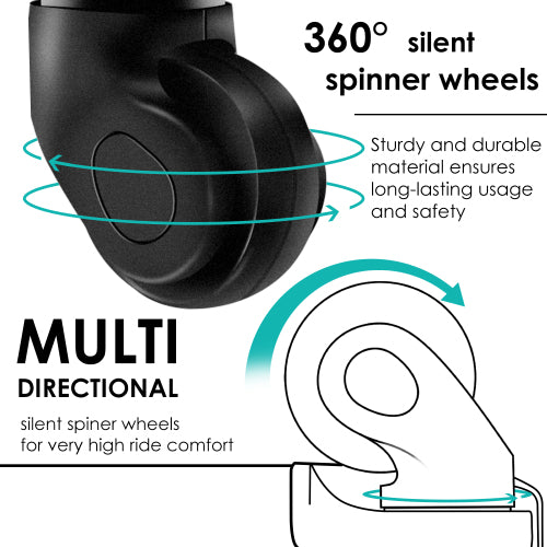 20/24/28 Inch Set of 3 ABS Hard Shell 4-Wheel Travel Luggage with Silent Wheels, Secure Combination Lock, Trolley Suitcase Set, Blue