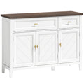 Modern Sideboard with 3 Doors, 2 Drawers and Adjustable Shelves, White
