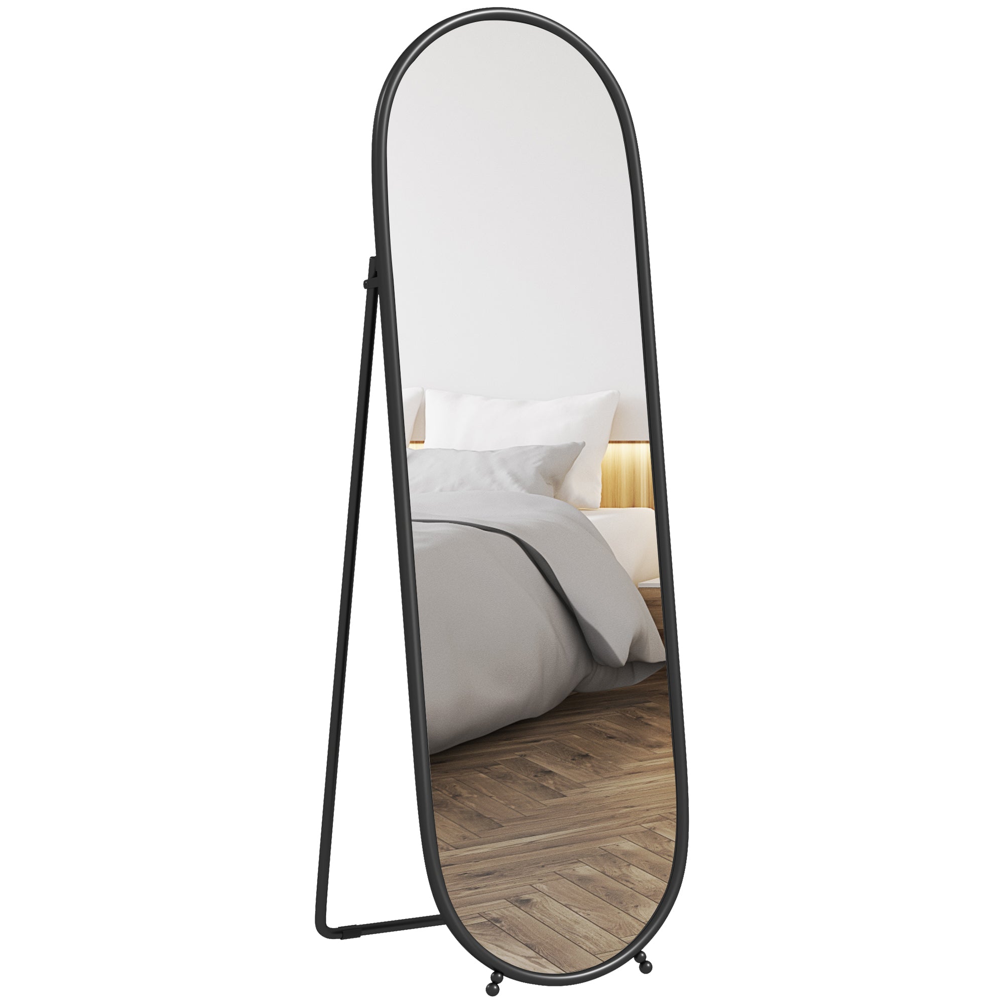 Two-Way Curved Full Length Mirror - Black