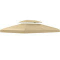 Gazebo Roof Replacement for 3 x 4m Frames with Two-Tier Design - Cream