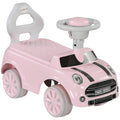 Foot To Floor Ride On Sliding Car with Air Horn and Anti-Over-Backwards Safety for 18-36 Months - Pink