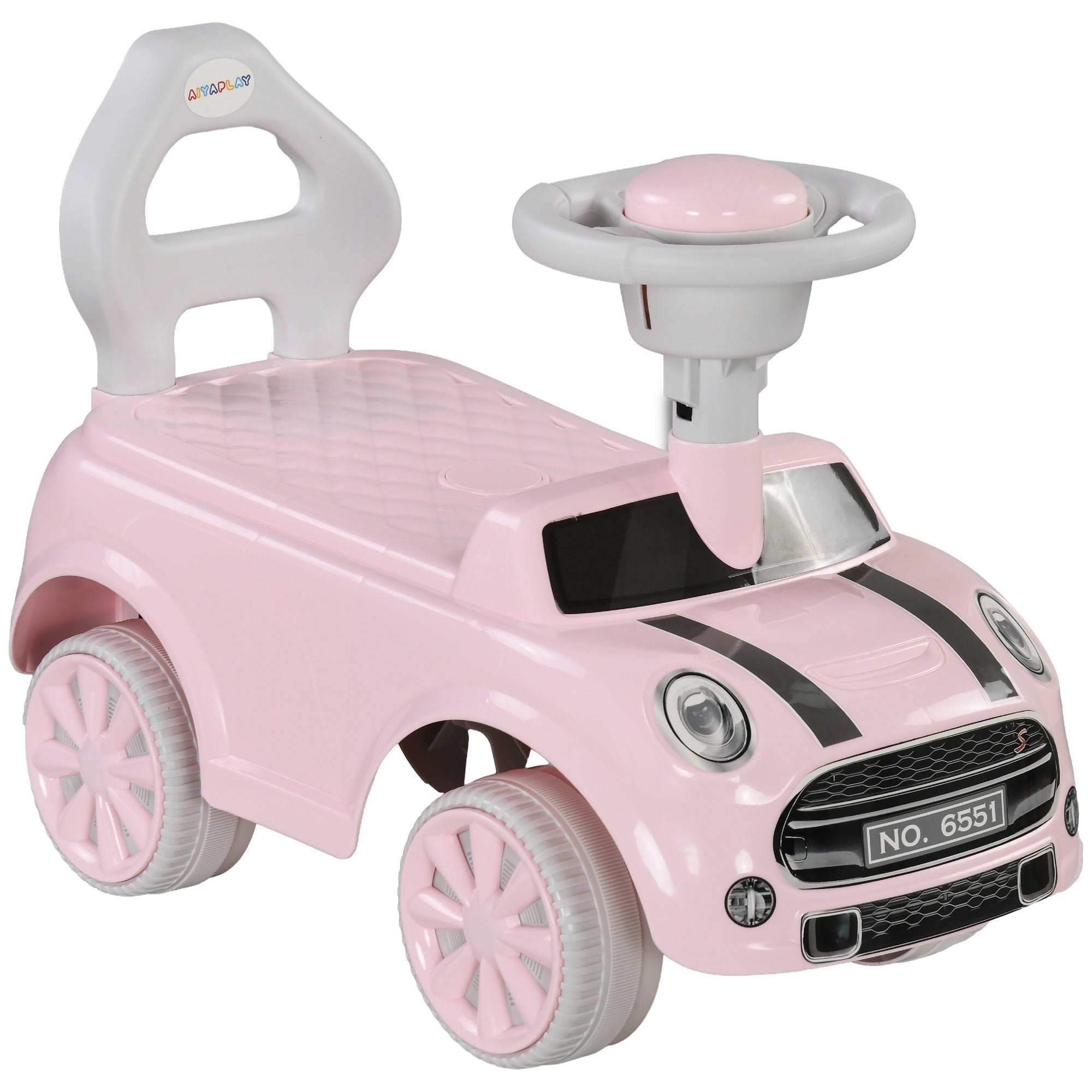 Foot To Floor Ride On Car Sliding Car w/ Air Horn, Anti-Over-Backwards, 18 to 36 Months - Pink