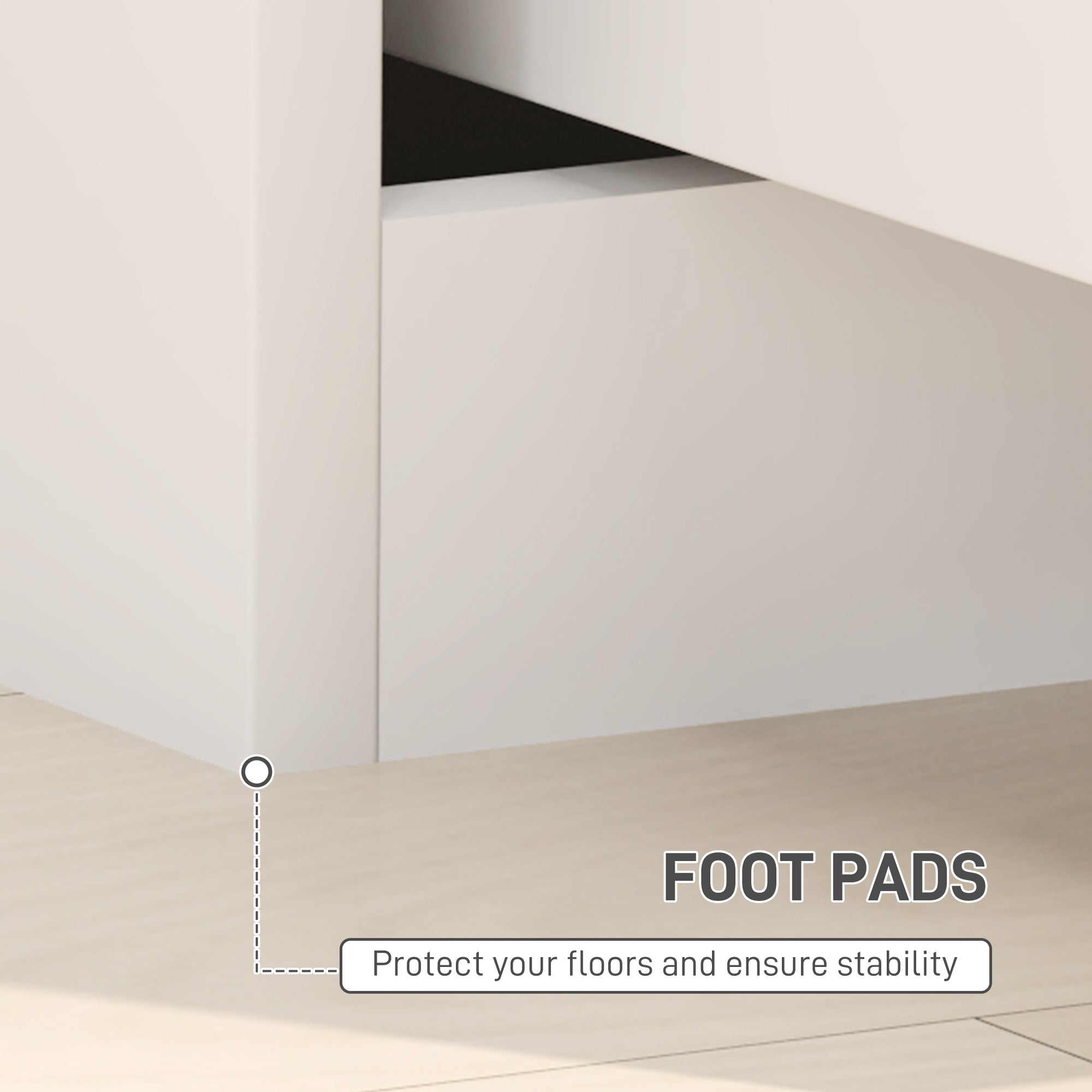 High Gloss Bedside Table - White