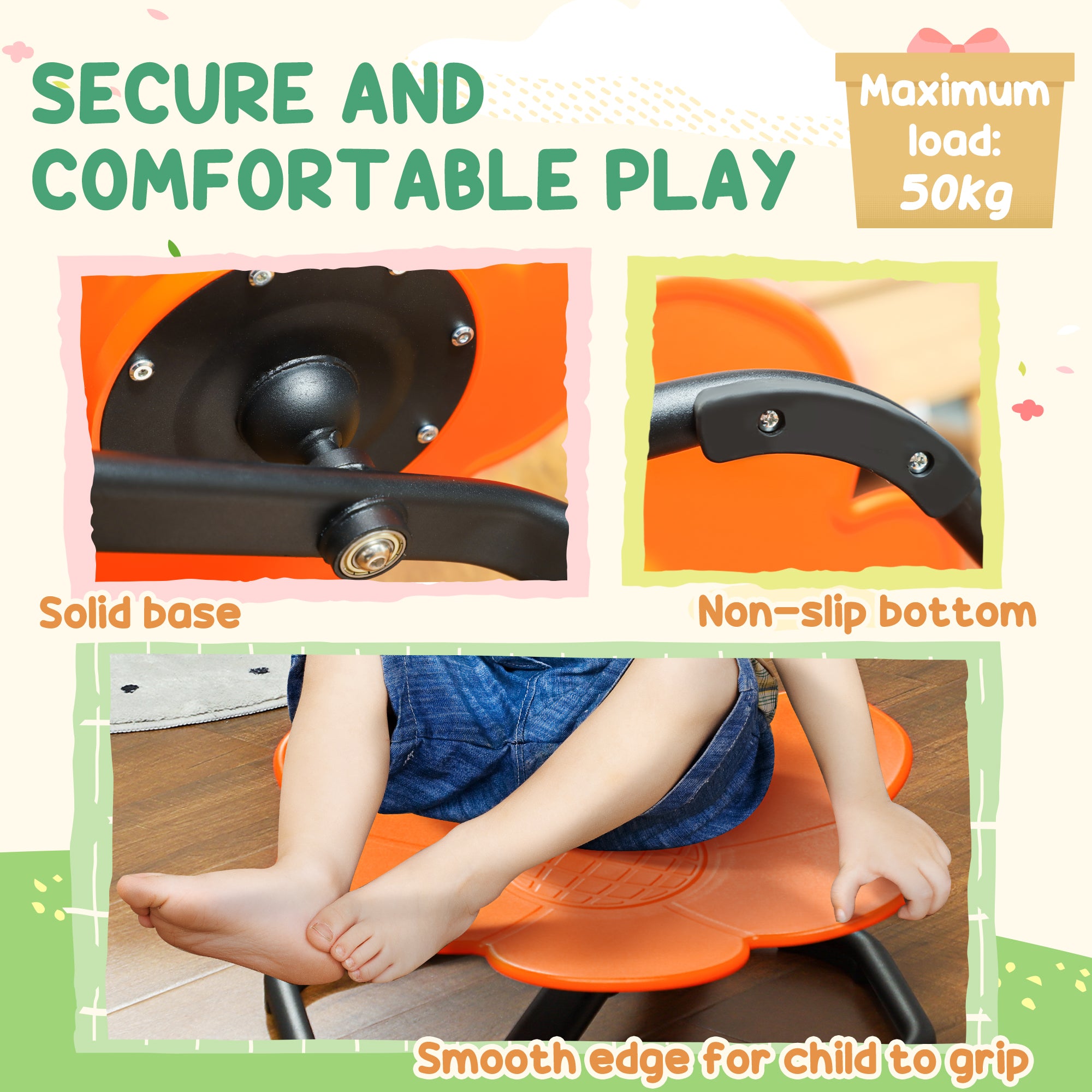 Sensory Spinning Chair for Autism Kids Coordination & Balance, Orange