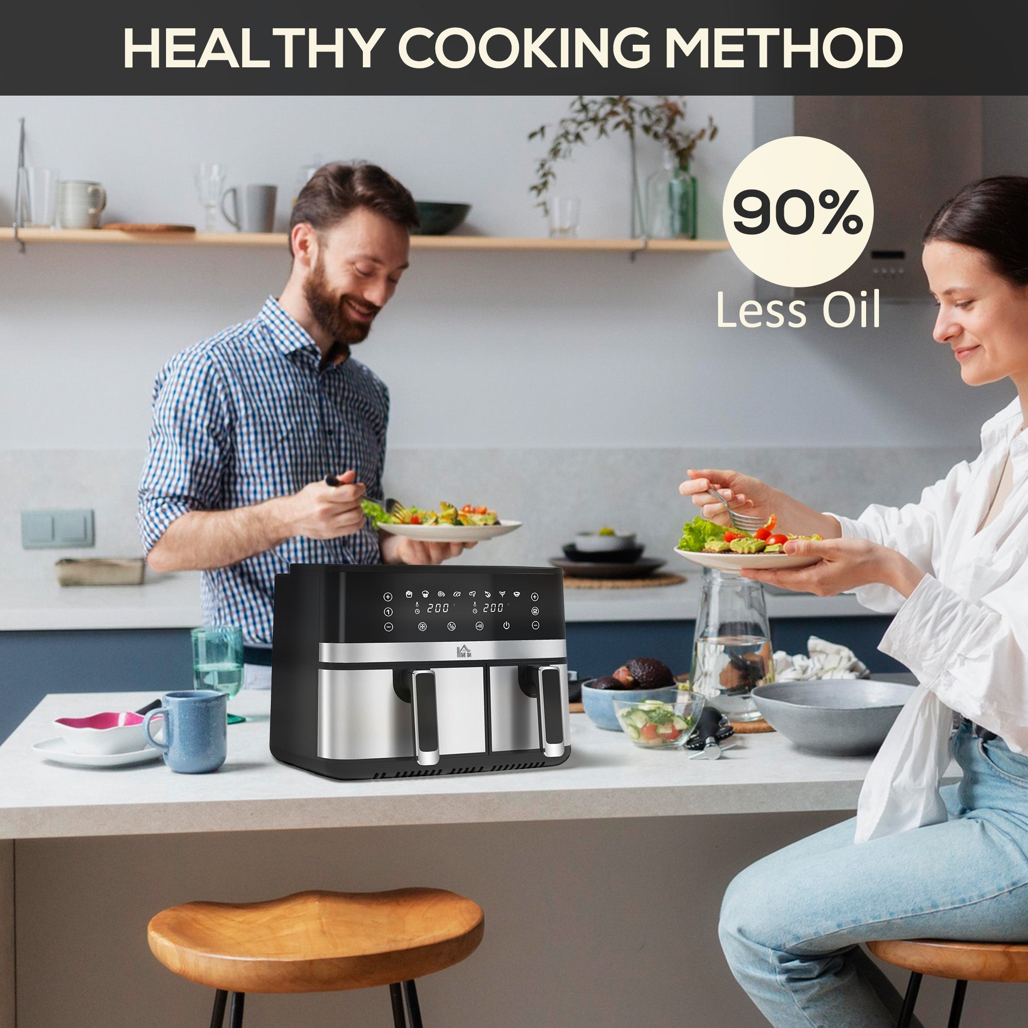 8.5L Dual Basket Air Fryer, with Sync and Multi-Menu Cooking