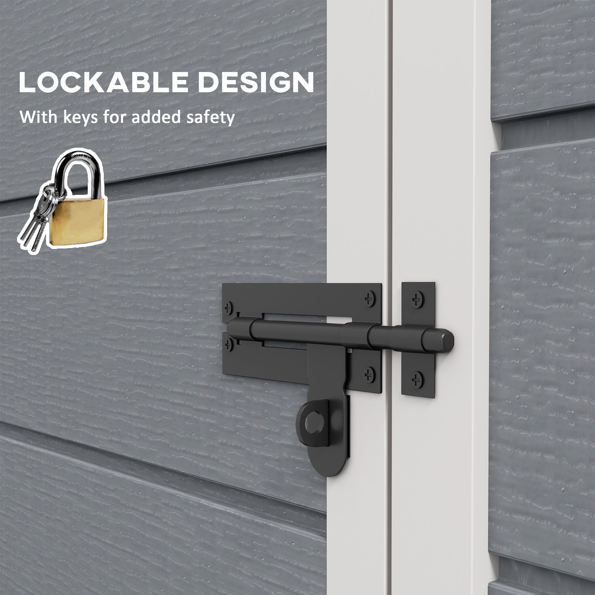 5 Foot Outdoor Storage Shed with Lockable Door and Window Grey