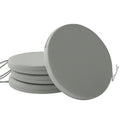 Outdoor Bistro Chair Cushions Set of 4 with Removable Cover, 41 x 41 x 5 cm Round Seat Cushions with Ties, Light Grey