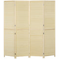 Room Divider, Freestanding Privacy Screen, 4 Panel Folding, 180 x 180cm, Natural