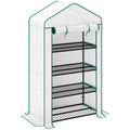 Four-Tier Mini Greenhouse, with Reinforced Plastic Cover