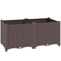 Plastic Raised Garden Bed with Legs, Self Watering Elevated Planter Boxes with Drainage Holes and Plugs