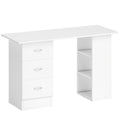 Computer Desk, Home Office Desk, Writing Table, PC Workstation with 3 Storage Shelves and 3 Drawers for Working, Study, 120 x 49 x 72 cm, White