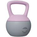 Soft 10kg Kettlebell with Non-Slip Handle for Home Gym Strength Training - Purple and Grey