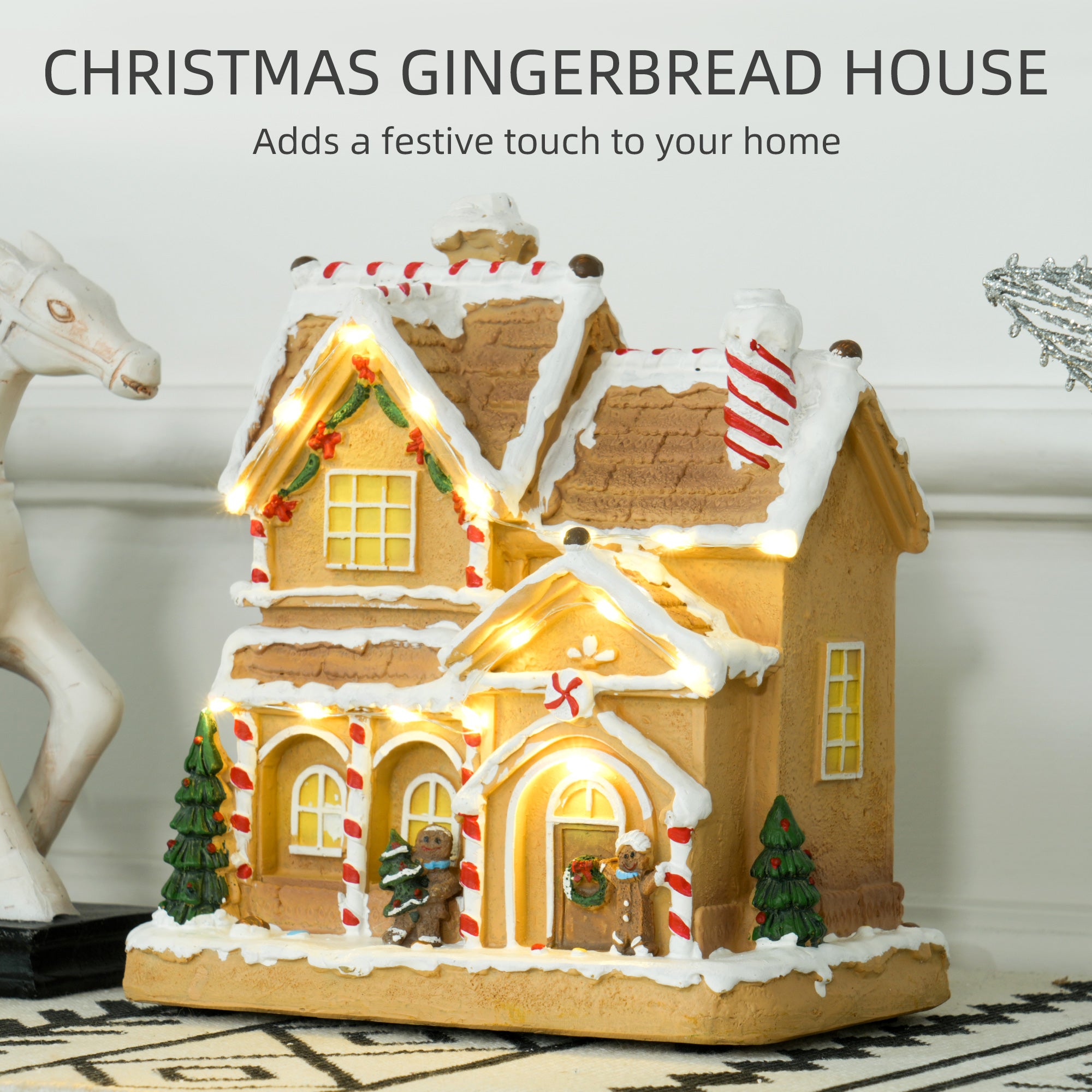 Gingerbread House Light & Music Christmas Decoration