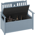 2 Seater Wooden Storage Bench with Hidden Compartment - Grey