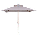 3 Piece Large Double Tier Outdoor Garden Parasol - Grey