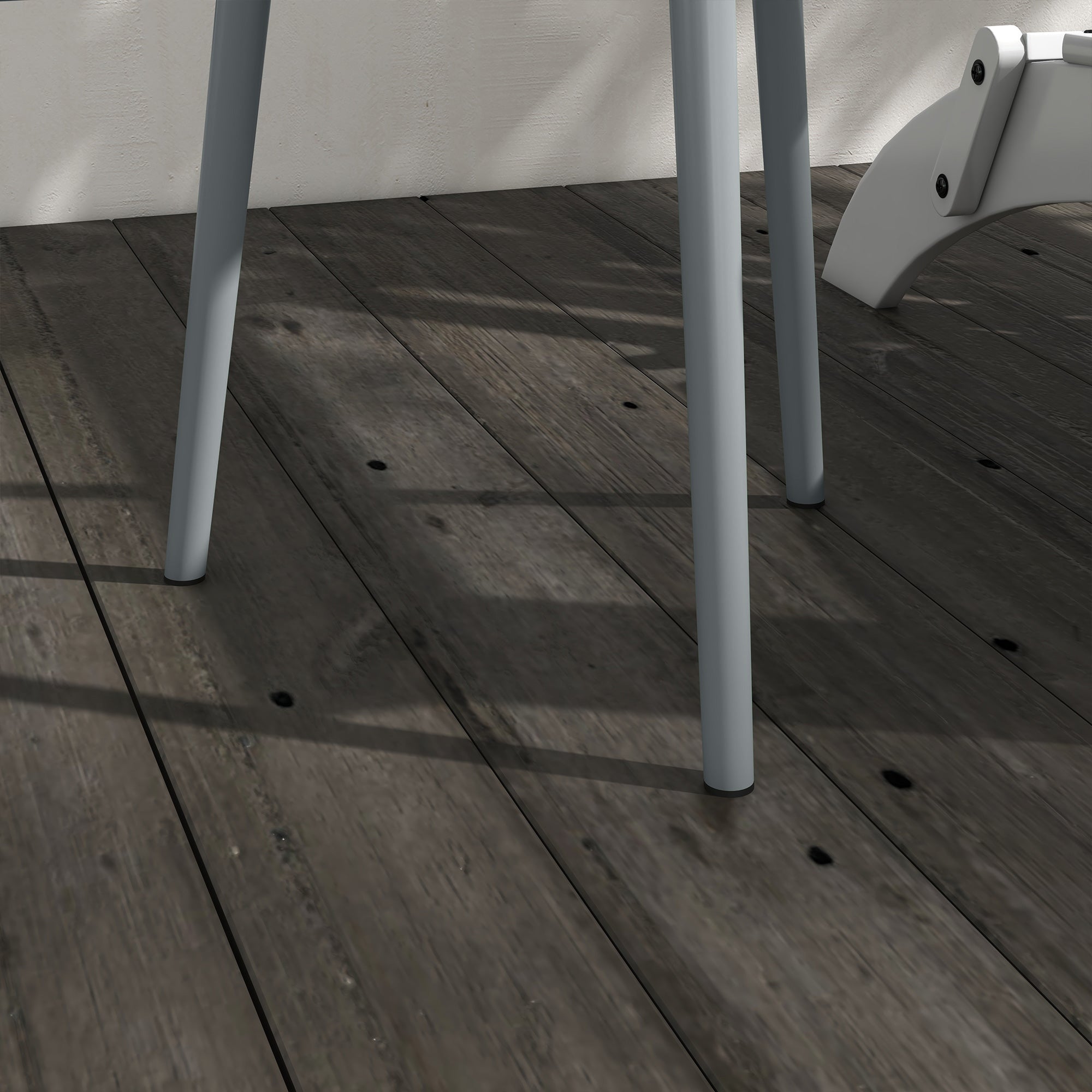Round Garden Coffee Table, Outdoor Side Table with Rounded Steel Edge, Ø40 x 50H cm, Grey