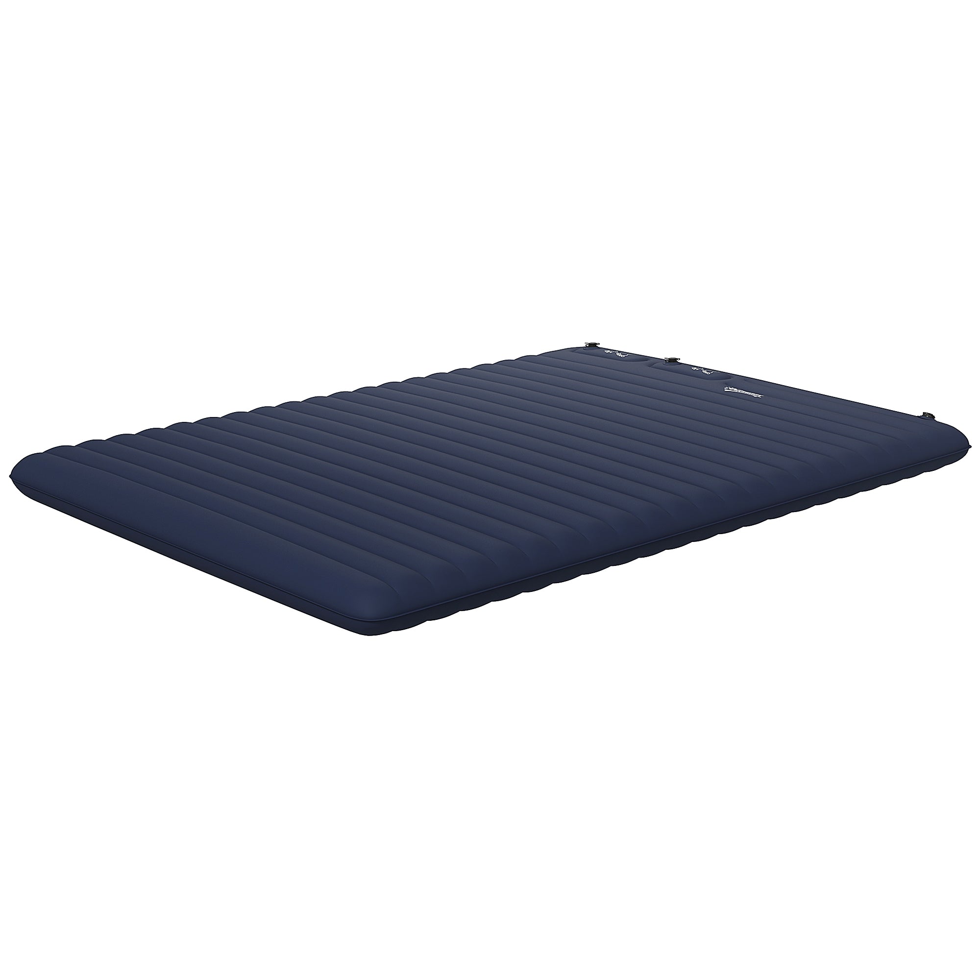 Double Inflatable Mattress, with Built-In Pump - Blue