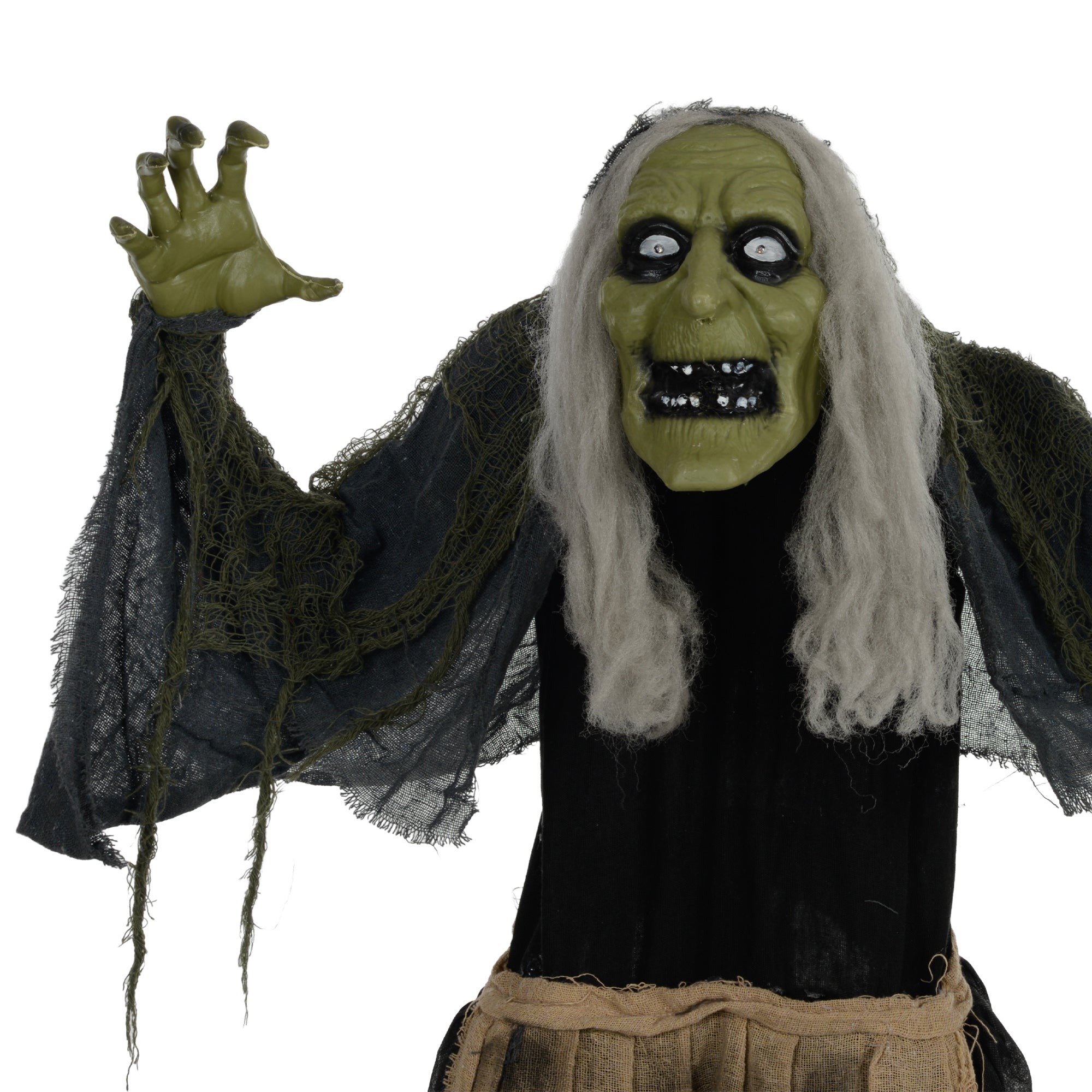 5'2" Hunchback Witch Halloween Animatronic, with Glowing Eyes