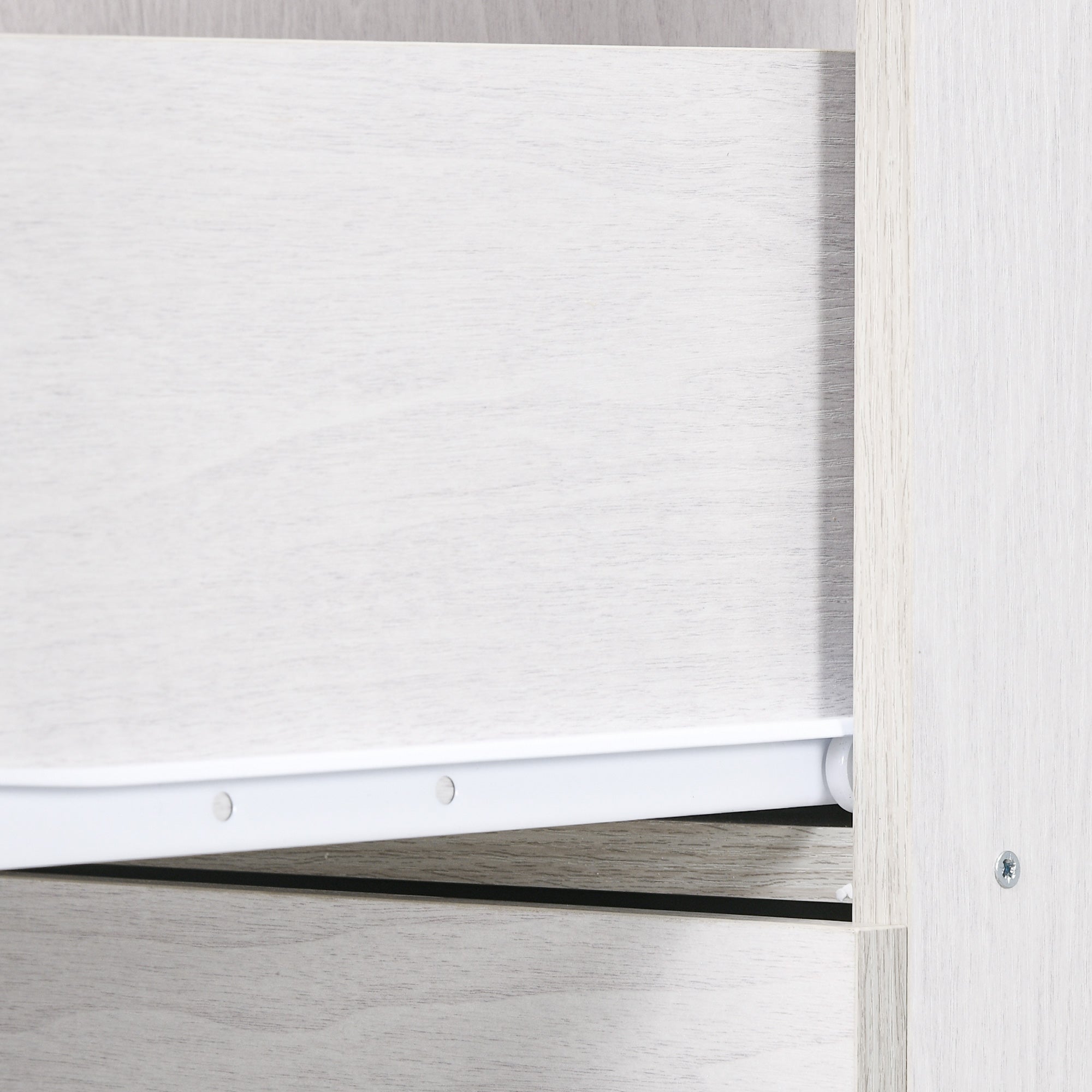 Four-Drawer Lockable Filing Cabinet - White Wood Effect