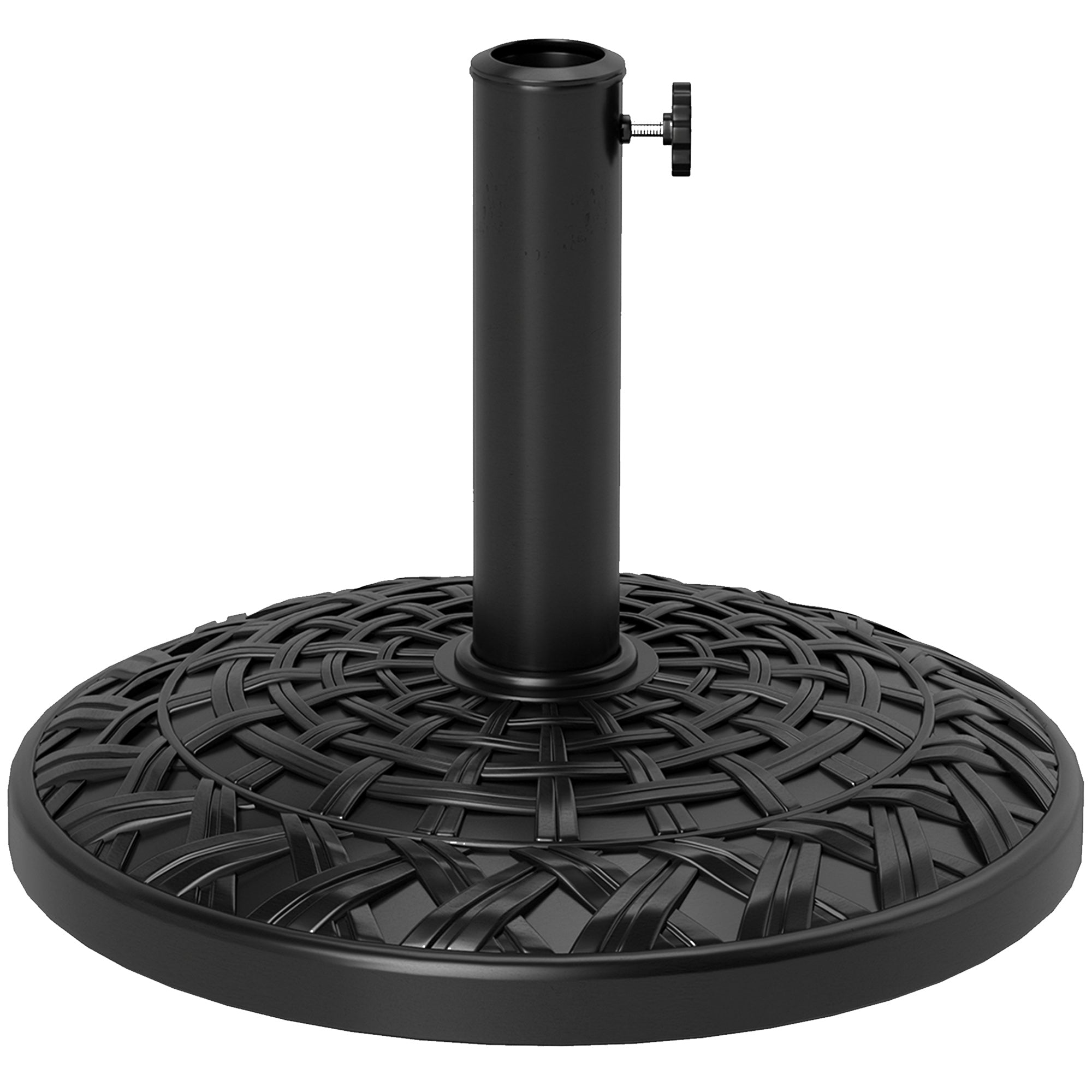 12kg Heavy Duty Resin Parasol Base for 38mm 48mm Poles - Black